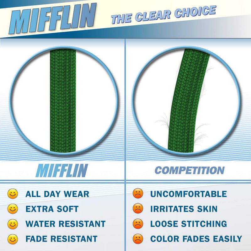 MIFFLIN-USA Flat Lanyards for ID Badges (Green, 36 Inch, 25 Pack), Comfortable Neck Straps - Image 3